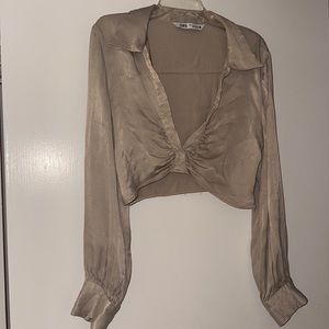 ZARA crop top Size medium champagne color.